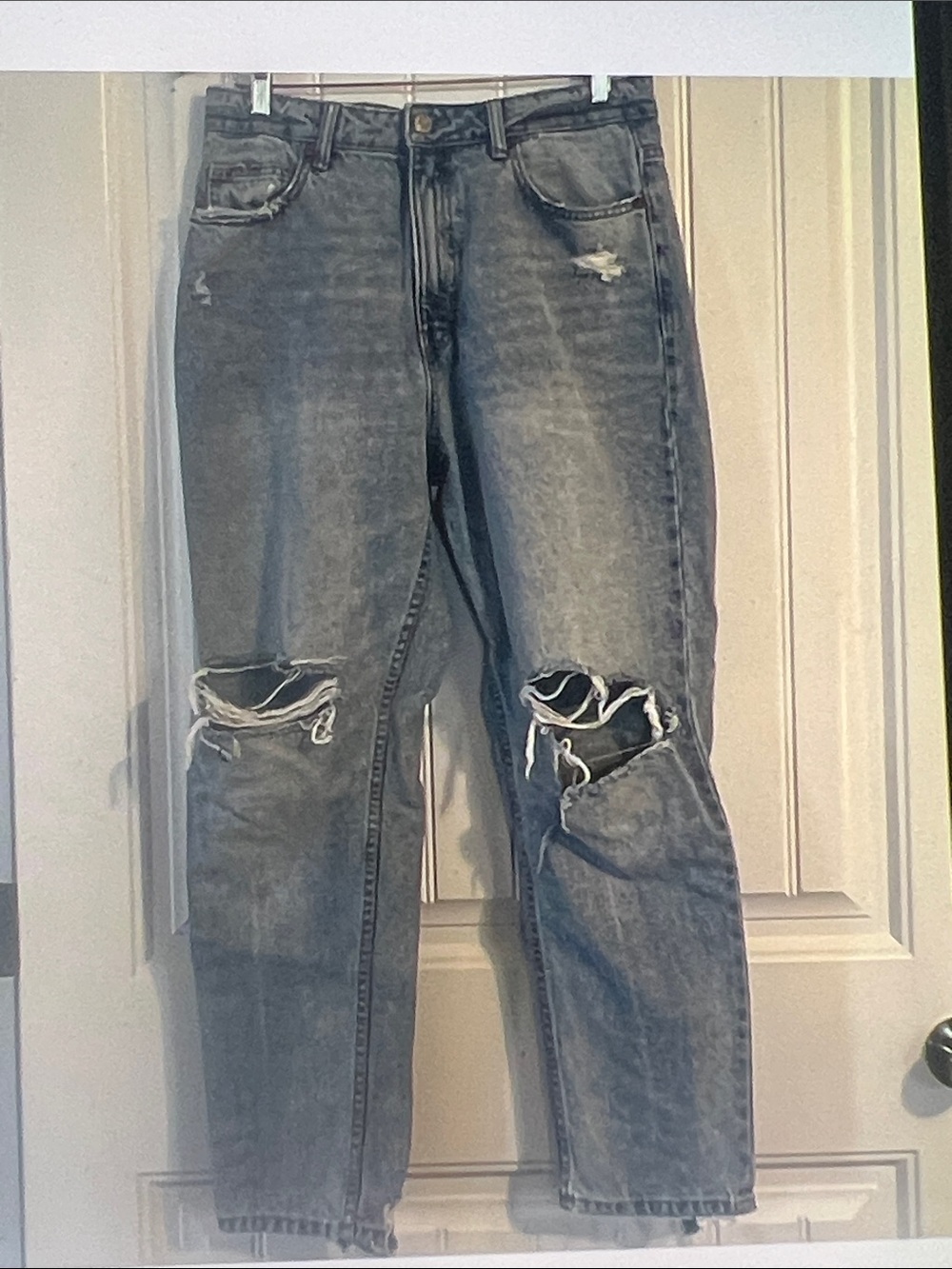 Zara High Rise Distressed Jeans